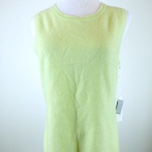 GRAYSON AND DUNN green 100% cashmere sleeveless shell sweater M NWT